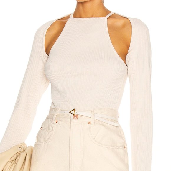 NICHOLAS | LUNA SET IN BEIGE | Detachable cardigan - Picture 5 of 7